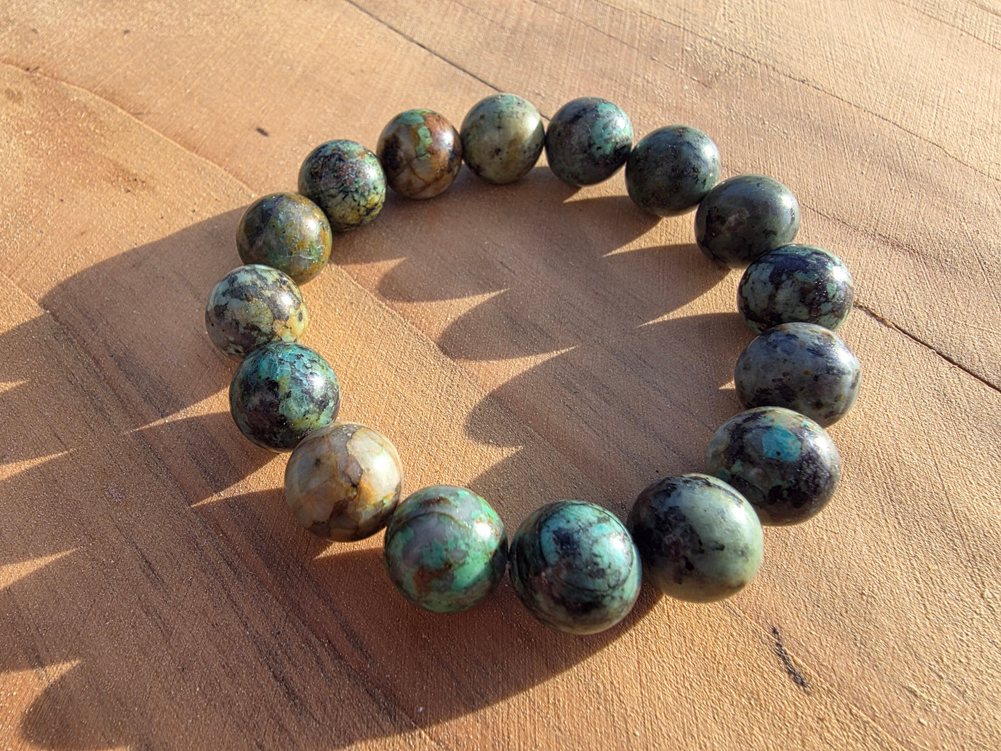 Bracelet en Turquoise de perles de 12mm Cristal Roche