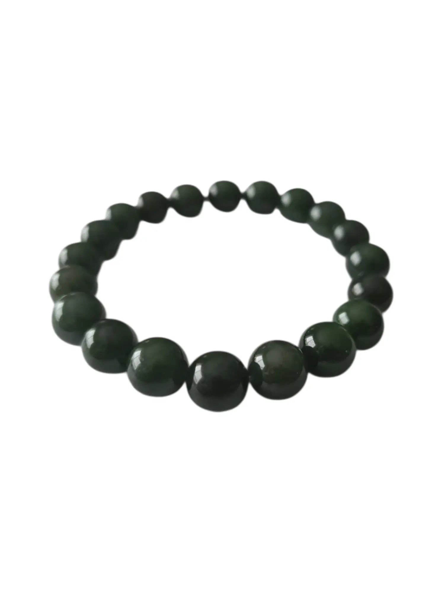 Bracelet en jade néphrite de Sibérie 8mm Cristal Roche