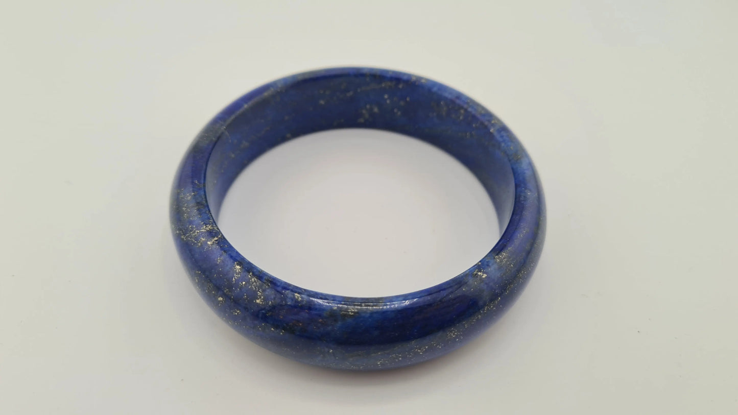 Bracelet massif "jonc" en lapis-lazuli Cristal Roche