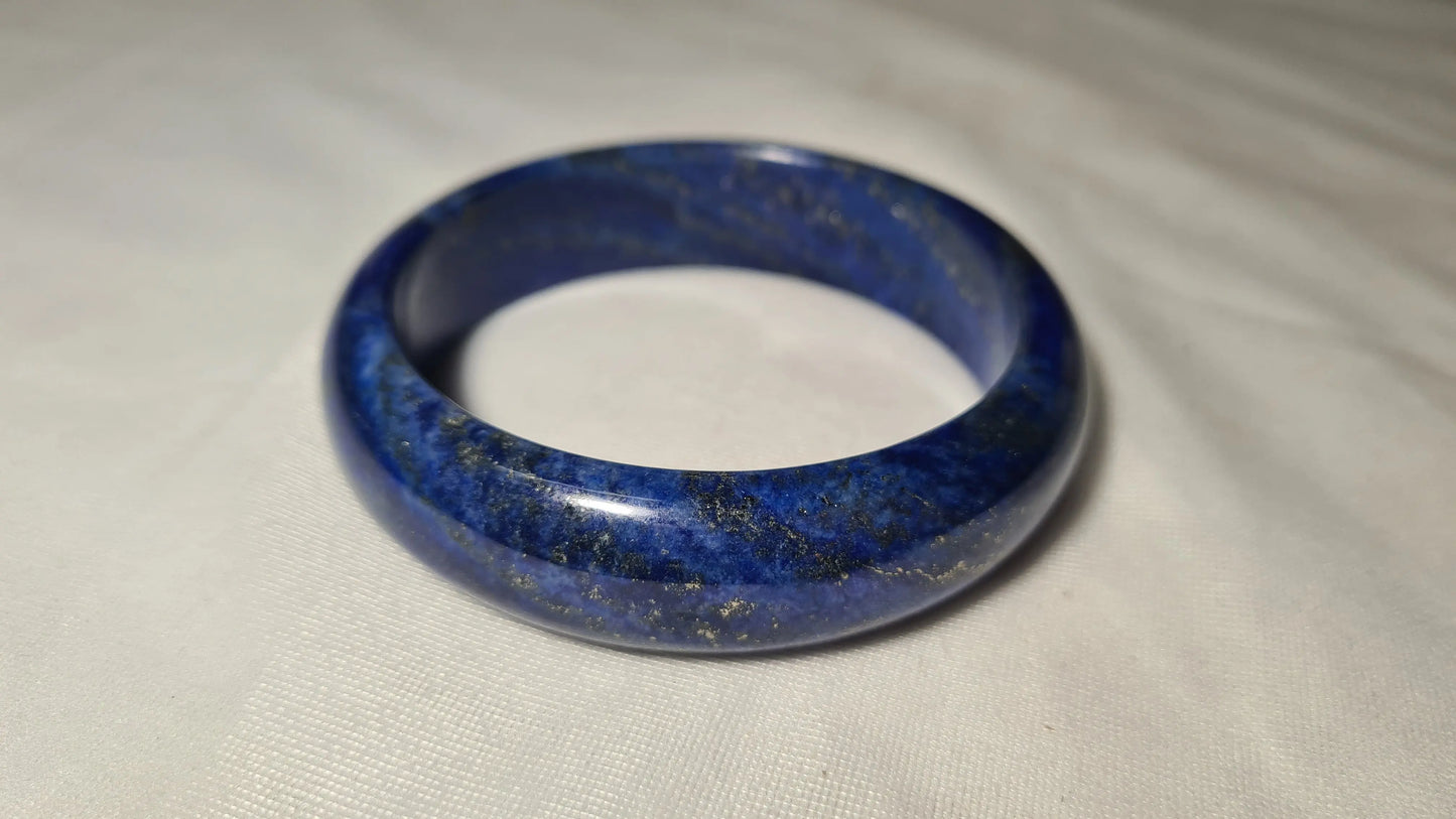 Bracelet massif "jonc" en lapis-lazuli Cristal Roche