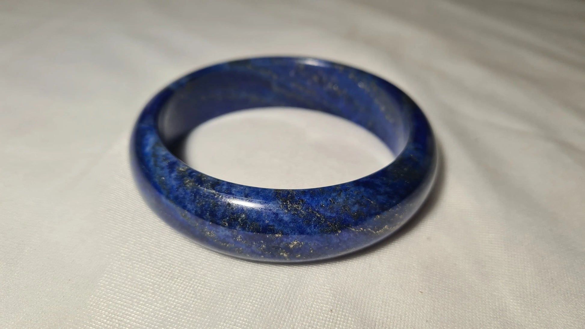 Bracelet massif "jonc" en lapis-lazuli Cristal Roche