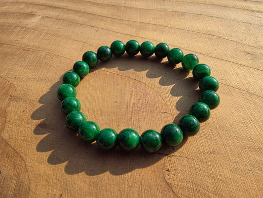 Bracelet en jade néphrite de Chine 8mm Cristal Roche